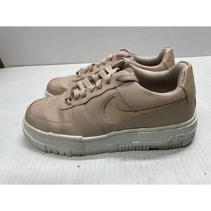 Nike Air Force 1 Pixel Athletic Lace Up Platform Shoe Women's Size 7 Beige Pink